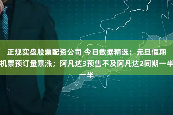 正规实盘股票配资公司 今日数据精选：元旦假期机票预订量暴涨；阿凡达3预售不及阿凡达2同期一半